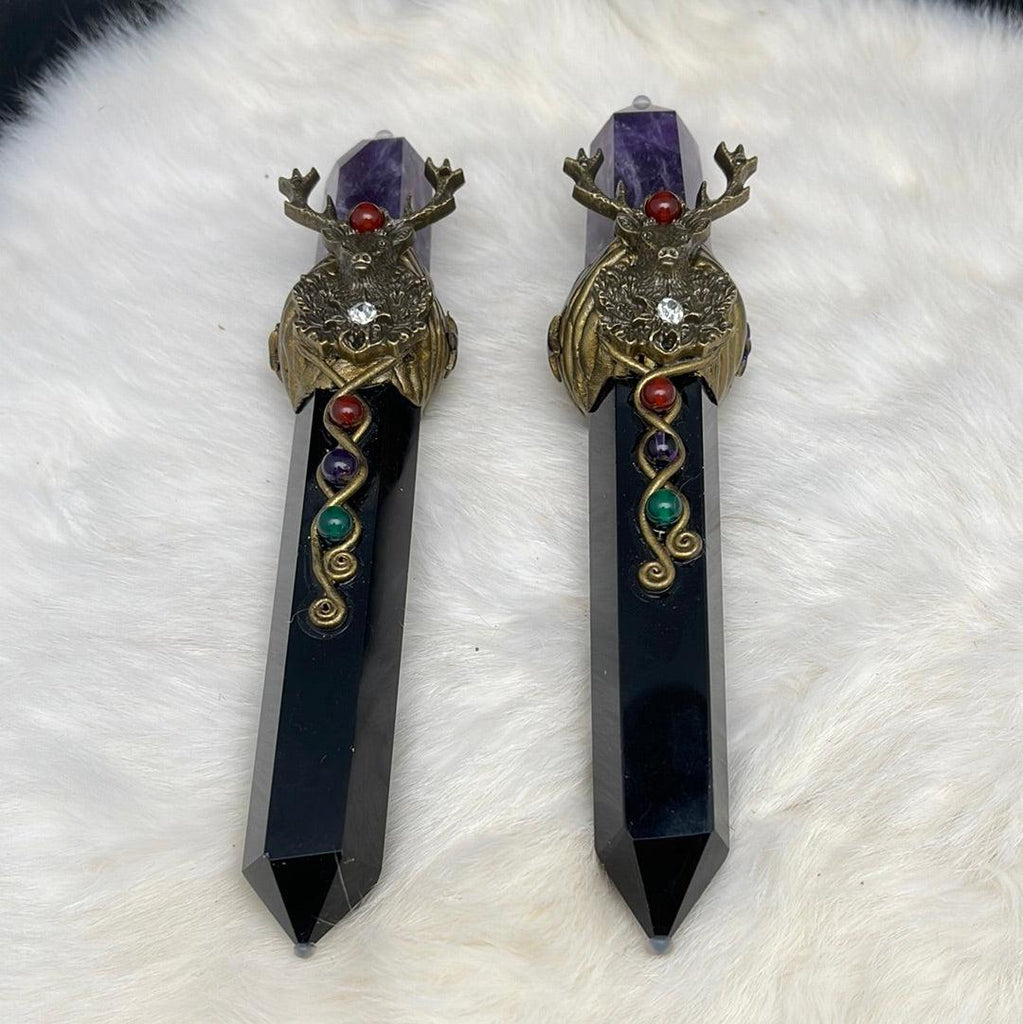 Mystic Wands - Amethyst & Stag Crest - Natural Collective LLC