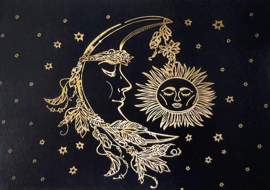Tapestry - Sun Stars Moon Black Gold - Natural Collective LLC