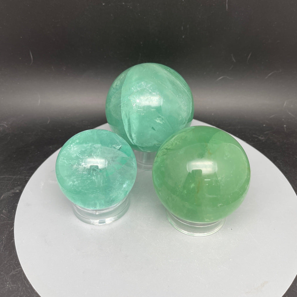 Green Fluorite Spheres - Natural Collective LLC