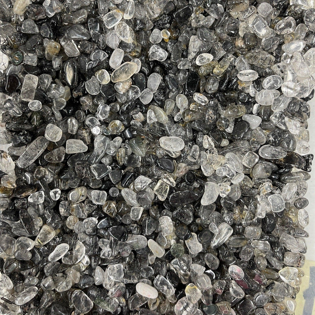 Black Rutilated Quartz Chips - Natural Collective LLC