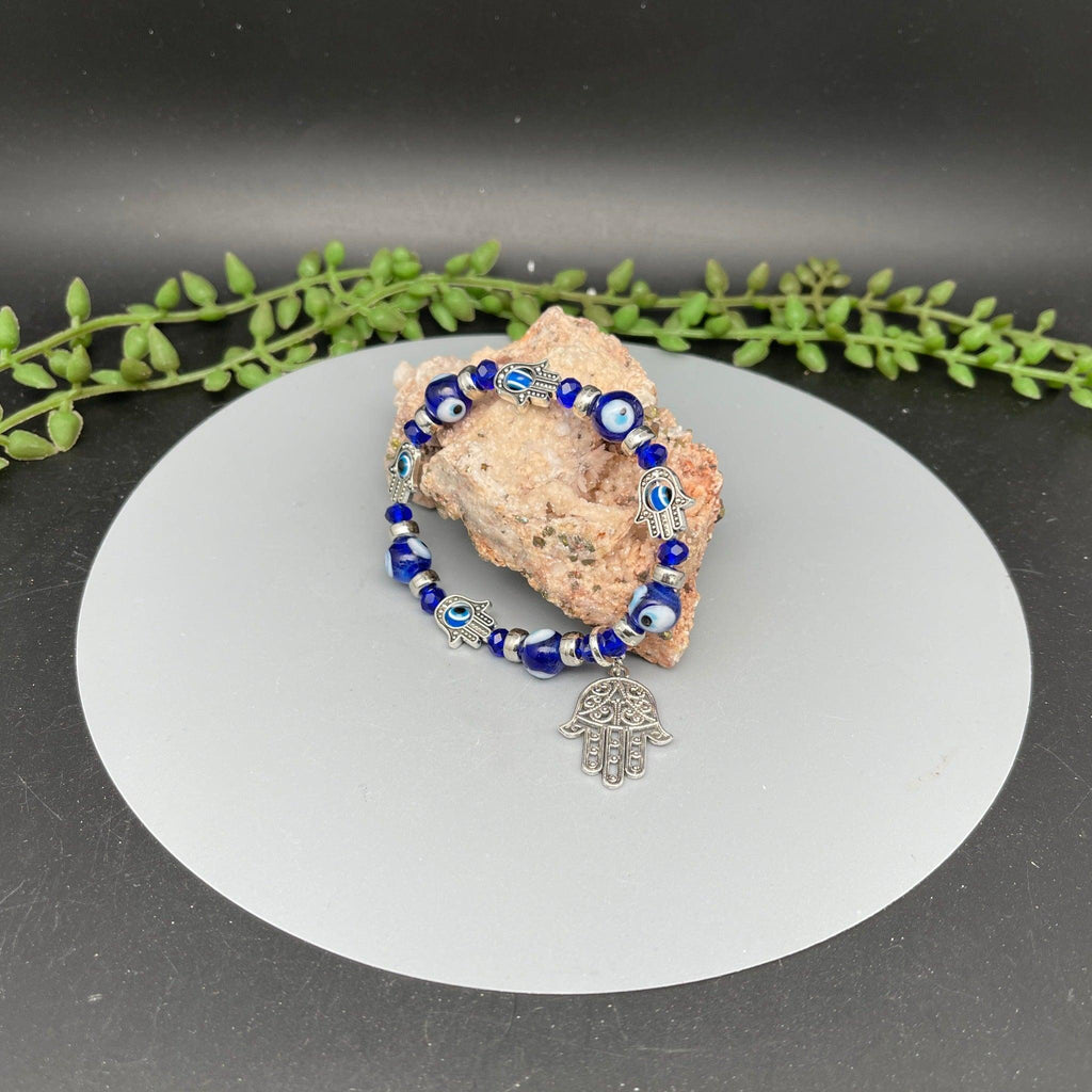 Evil Eye Bracelets with Bead & Hamsa - Natural Collective LLC