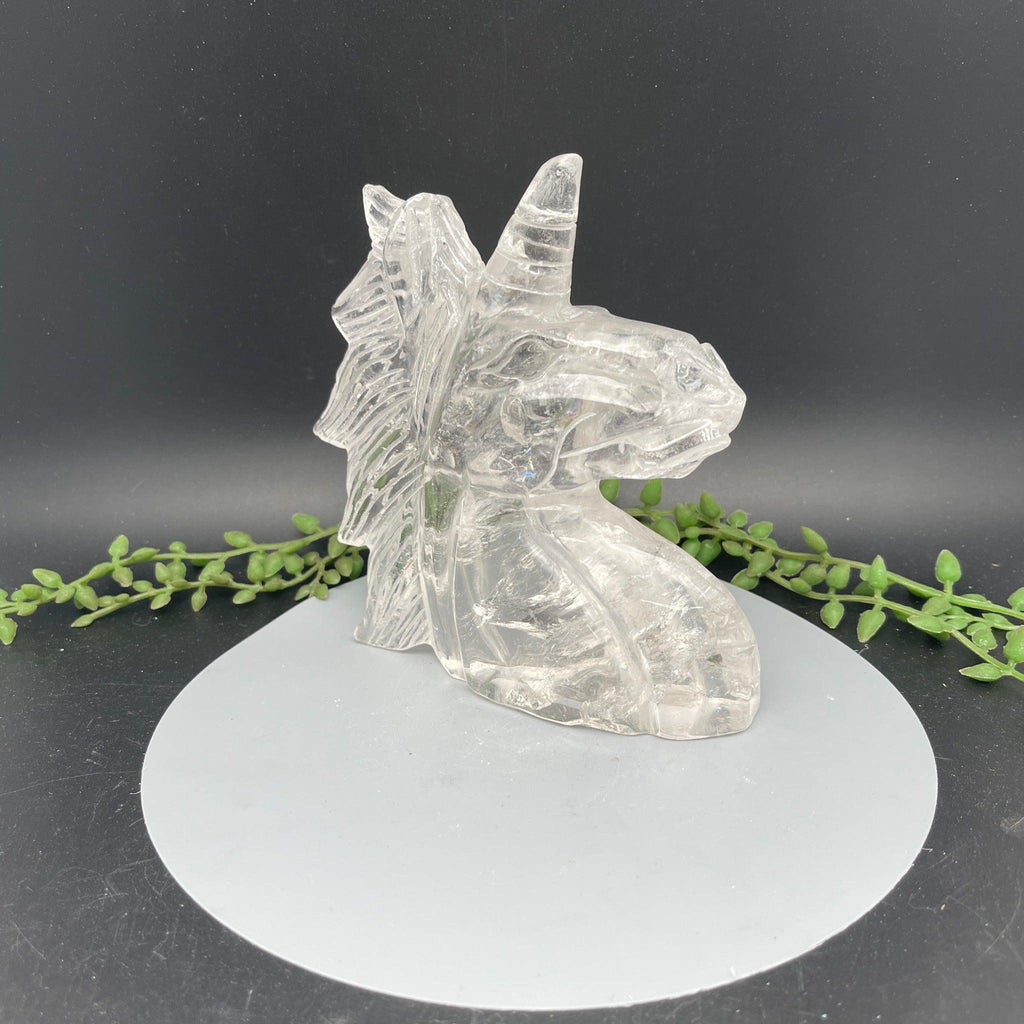 Clear Quartz Unicorn Head - 0.760 kg - Natural Collective LLC