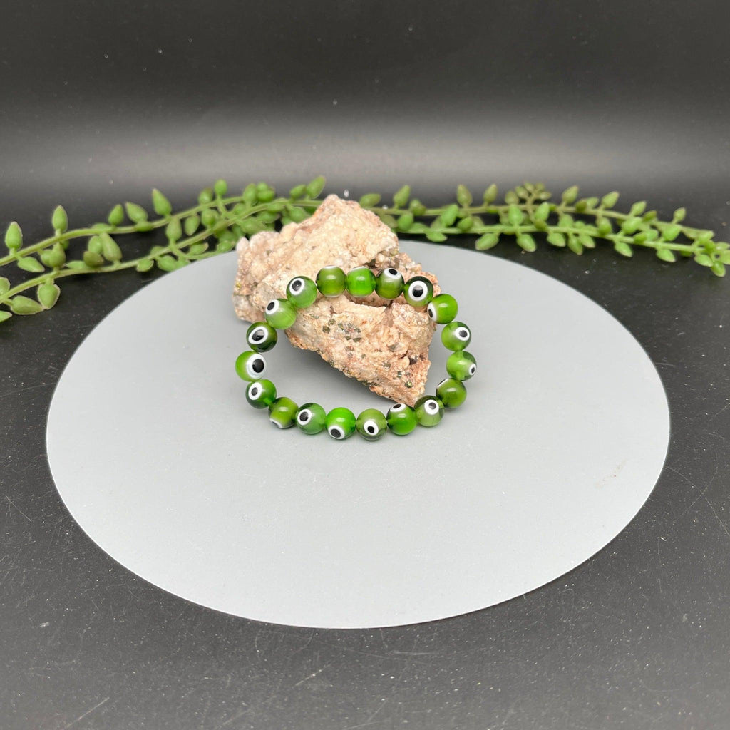 Green Bead Evil Eye Bracelets - Natural Collective LLC