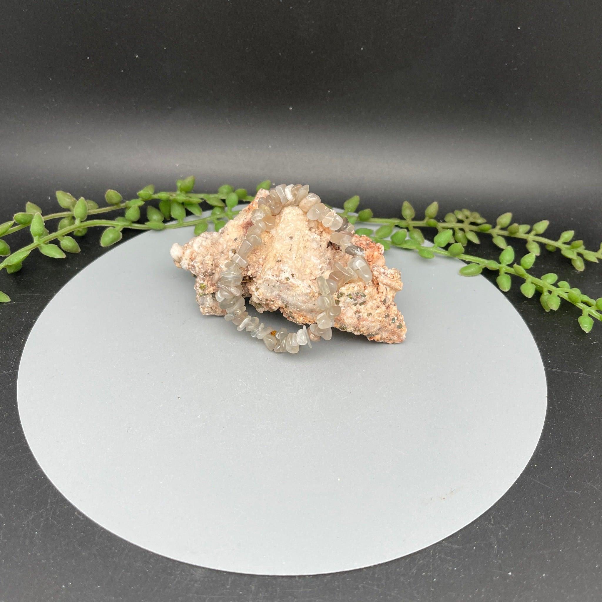 Grey Moonstone Chips Bracelets - Natural Collective LLC