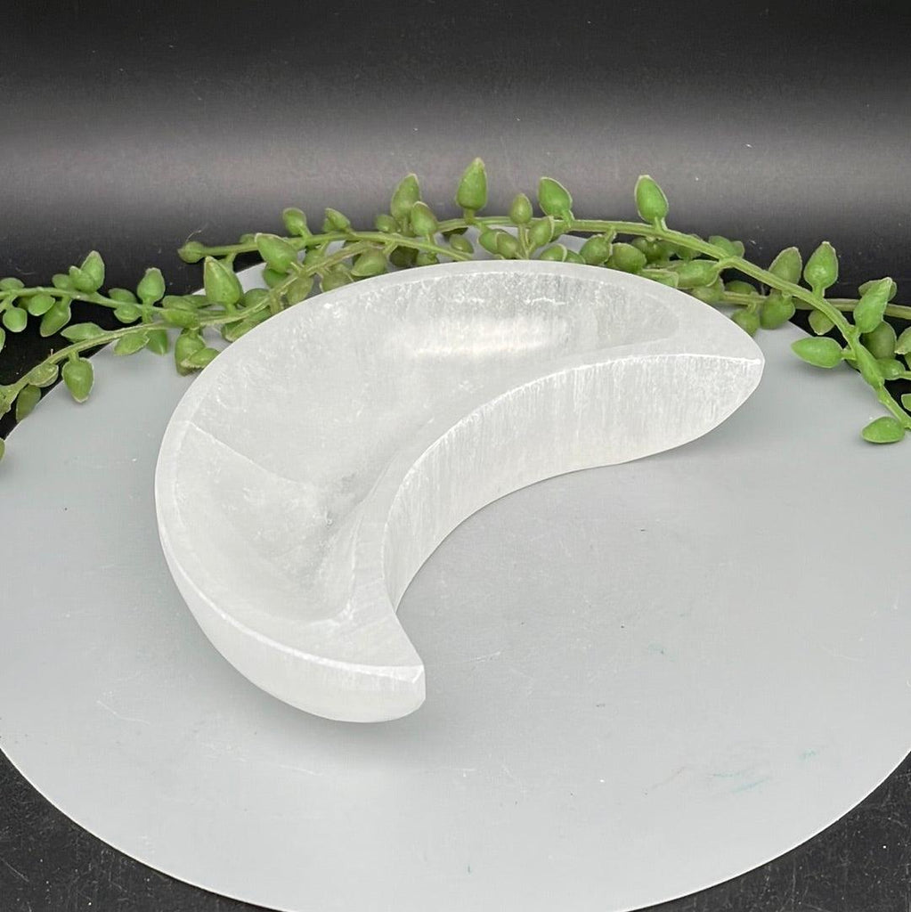 12 cm Selenite Crescent Moon Bowls - Natural Collective LLC