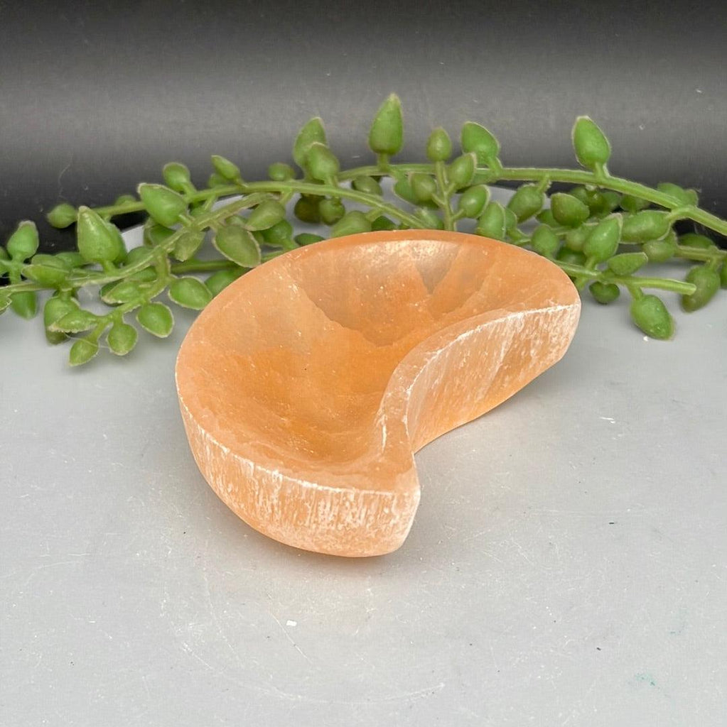 6 cm Orange Selenite Crescent Moon Bowls - Natural Collective LLC