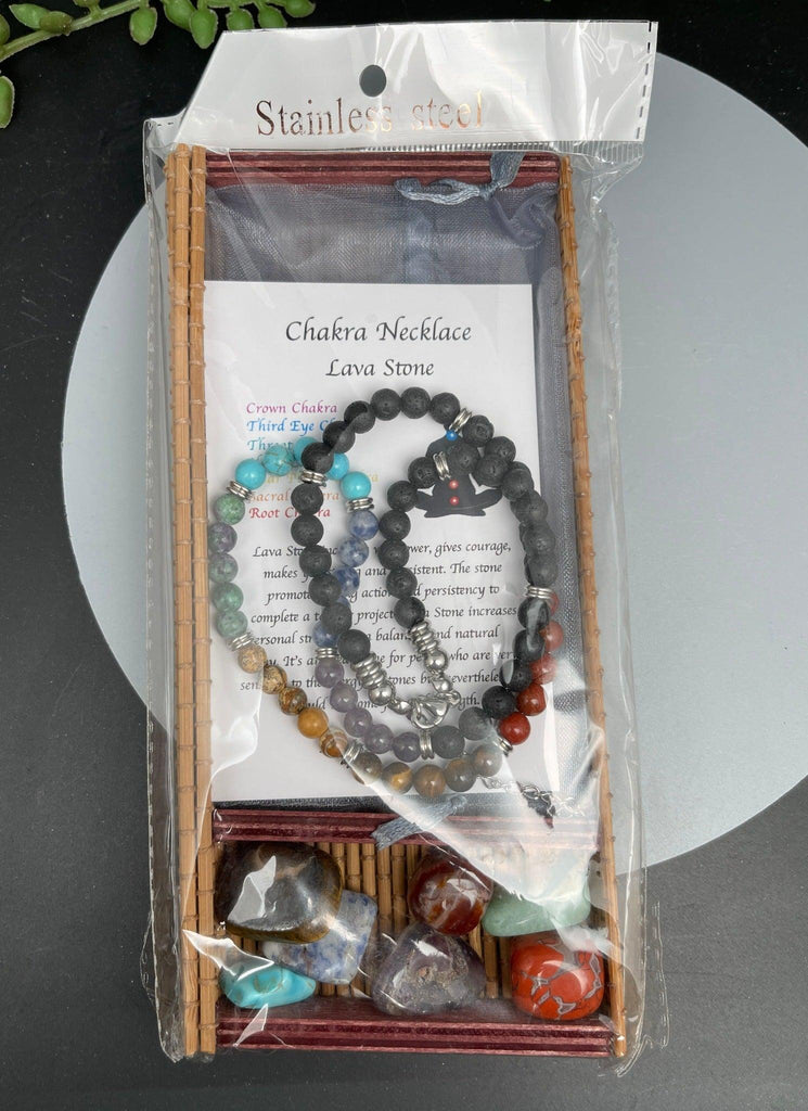 Necklace - Lava Stone & Chakra - Natural Collective LLC