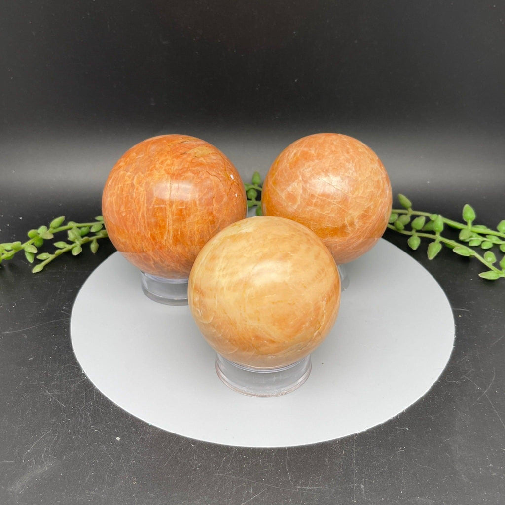 Peach Moonstone Spheres - Natural Collective LLC