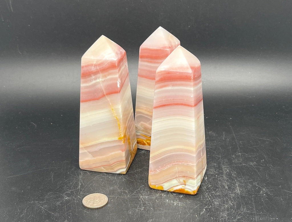 Pink Banded Calcite Towers - Natural Collective LLC