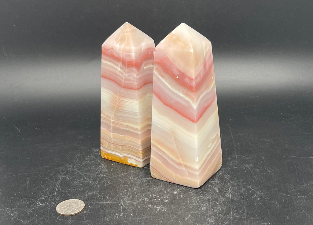 Pink Banded Calcite Towers - Natural Collective LLC