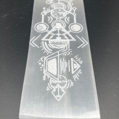 Selenite - Engraved Plaque - 20x10cm - Natural Collective LLC