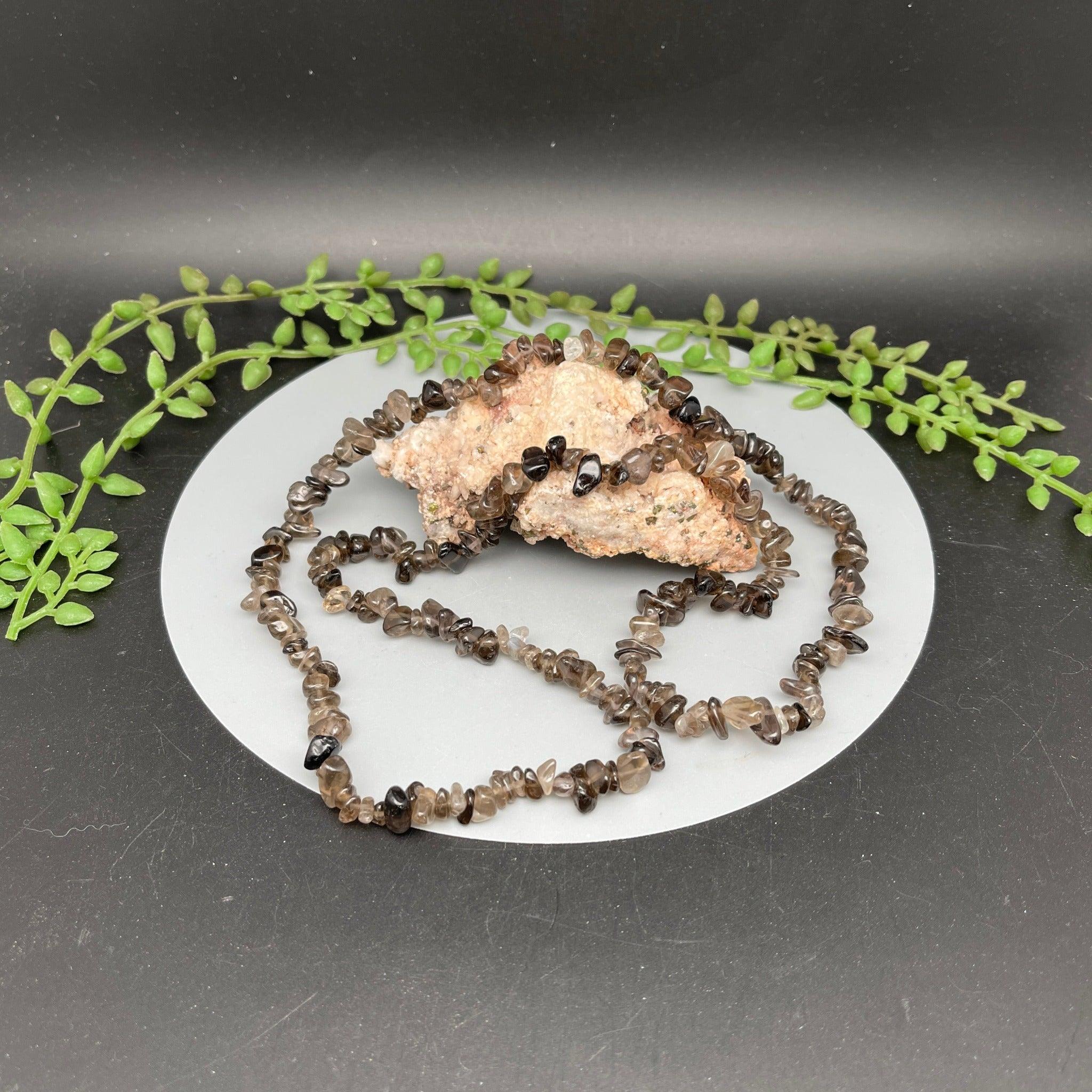 Smoky Quartz Chips Necklace - Natural Collective LLC