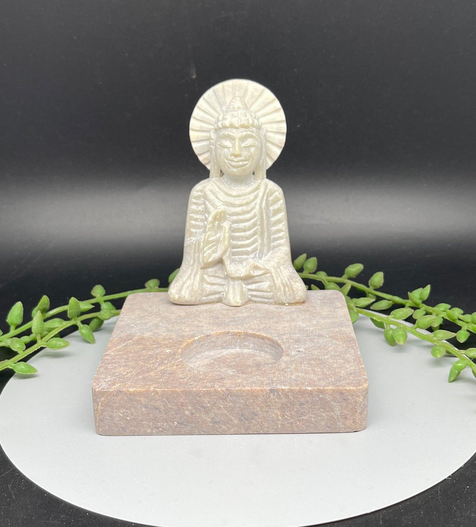 Soapstone Cone & Stick Burner - Buddha - Natural Collective LLC