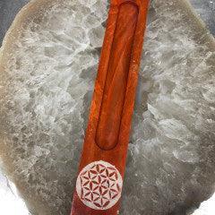 Soapstone Incense Burner - Flower of Life - Orange - 10" - Natural Collective LLC