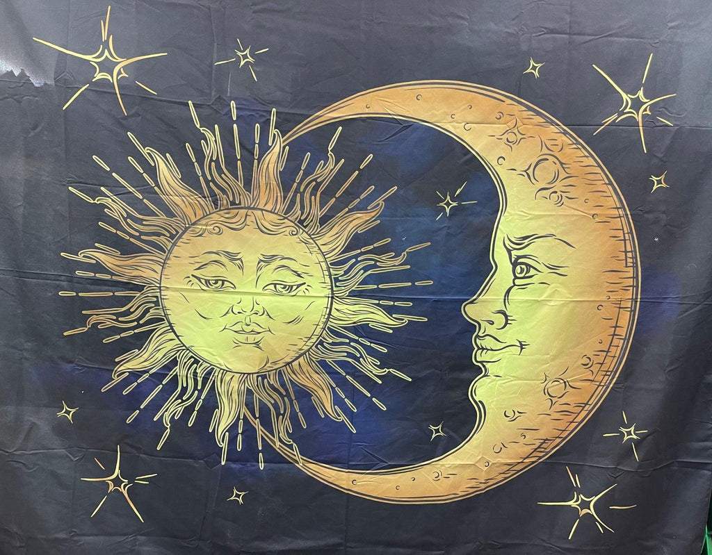 Tapestry - Crescent Moon holding Happy Sun - Natural Collective LLC