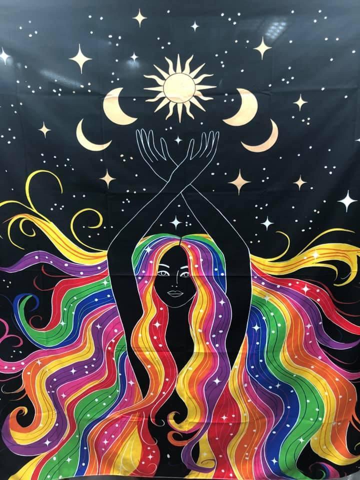 Tapestry - Rainbow Girl - Moon Phase 130 x 150 - Natural Collective LLC