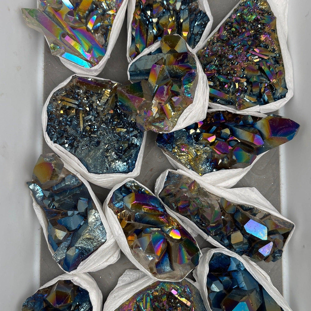 Titanium Coated Quartz Clusters - Natural Collective LLC