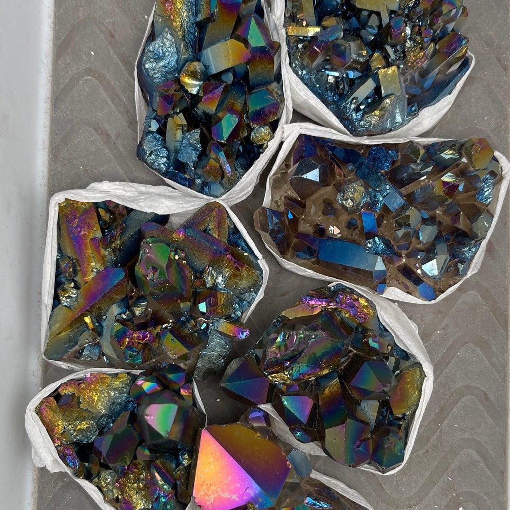 Titanium Coated Quartz Clusters - Natural Collective LLC